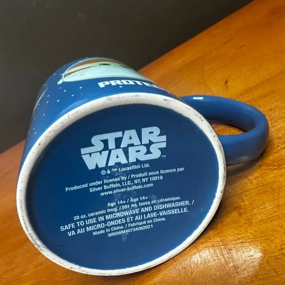 STAR WARS Coffee Mug Cup 20oz Ceramic‎ Baby Yoda Grogu Snack Attack Protect